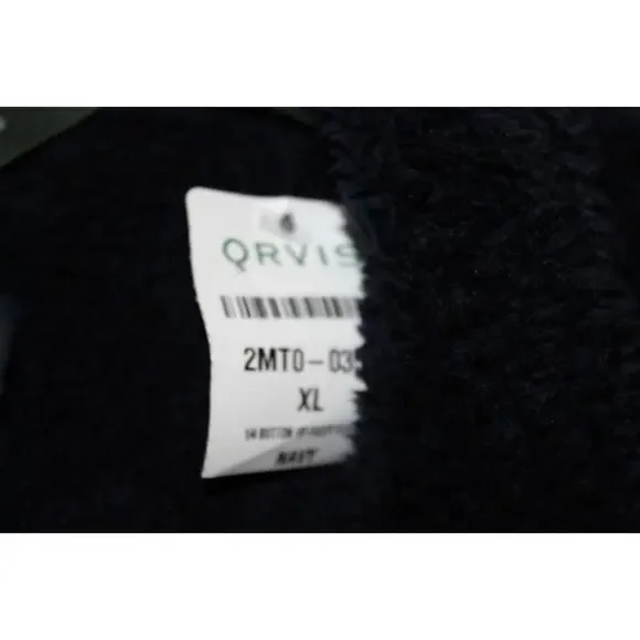 NWT Orvis 1/4 Button Fuzzy Fleece Pullover Navy Plush Sherpa Men's Sz XL H14598 - Picture 6 of 12